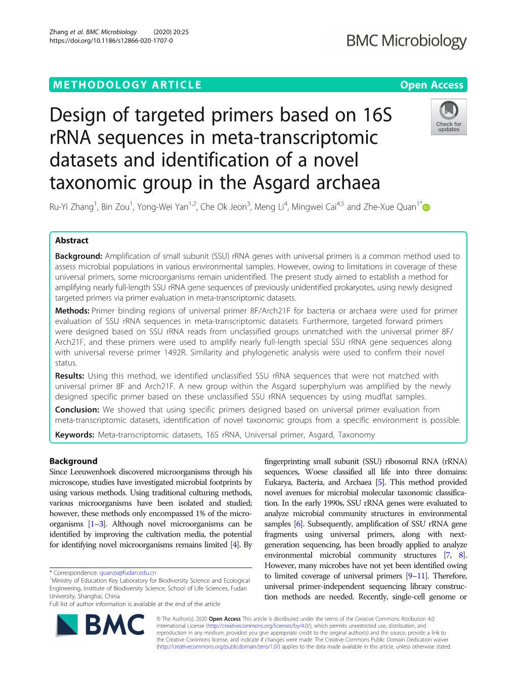 Design of Targeted Primers Based on 16S Rrna Sequences in Meta