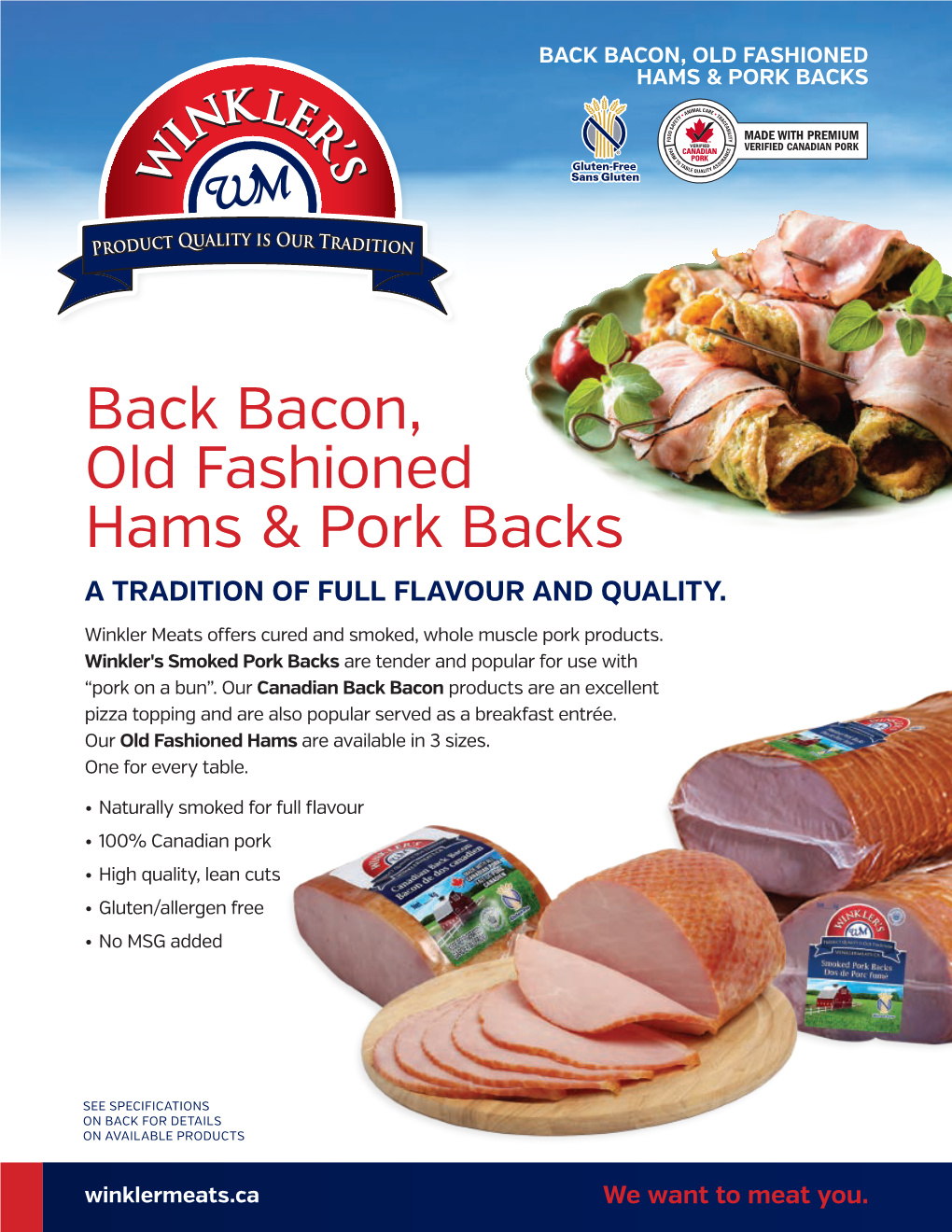 Back Bacon, Old Fashioned Hams & Pork Backs