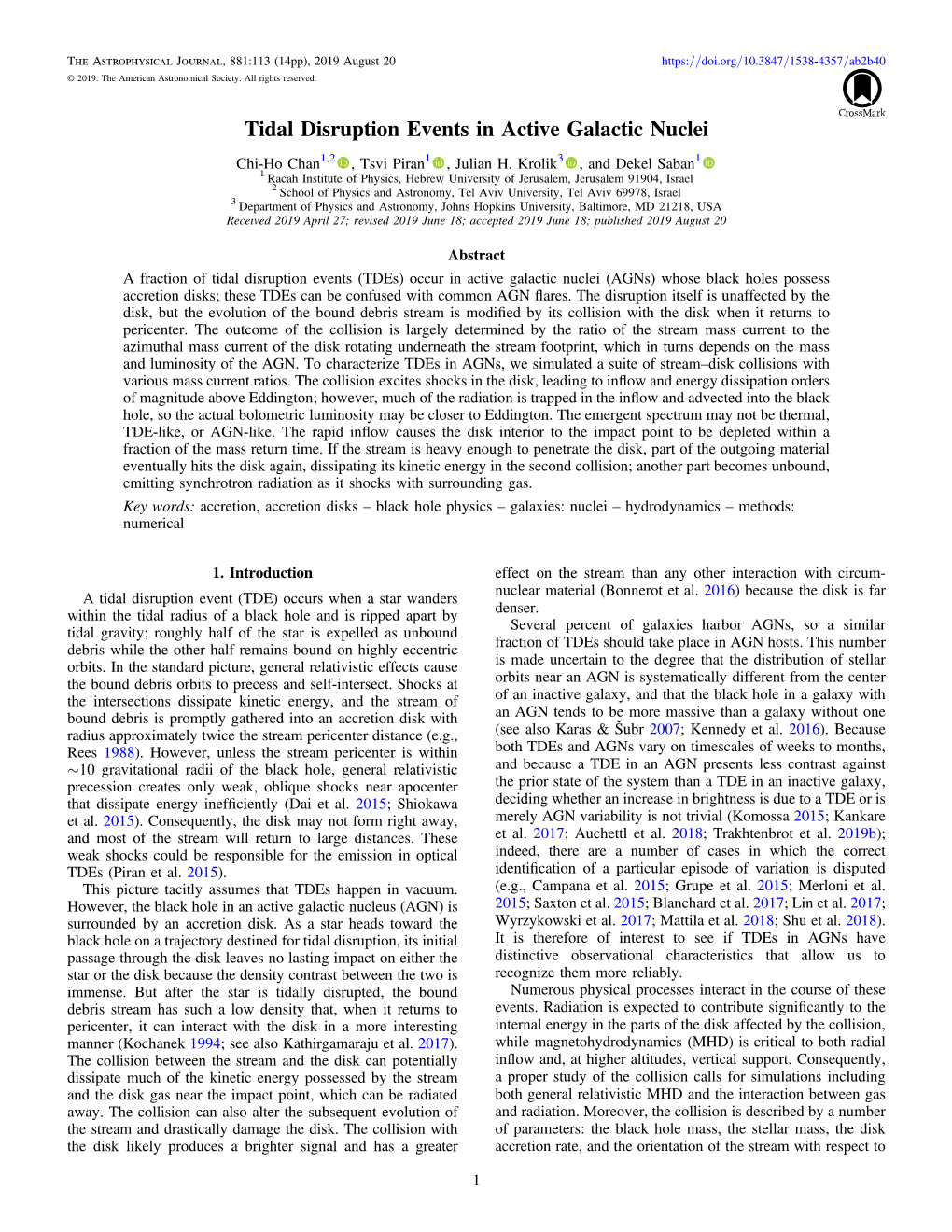 Tidal Disruption Events in Active Galactic Nuclei