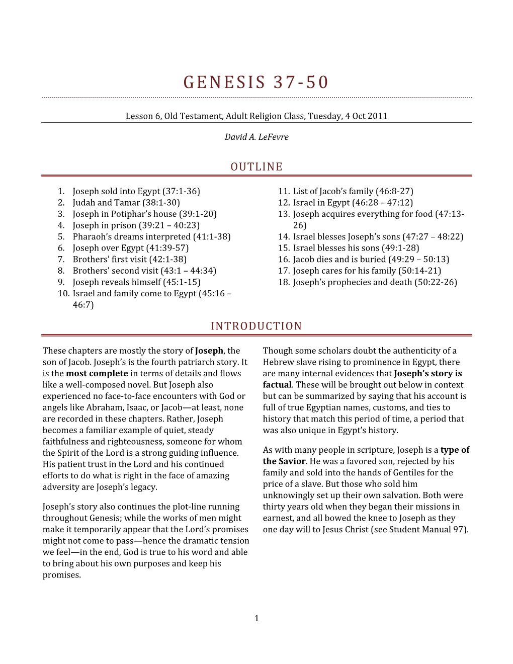 Genesis 37-50