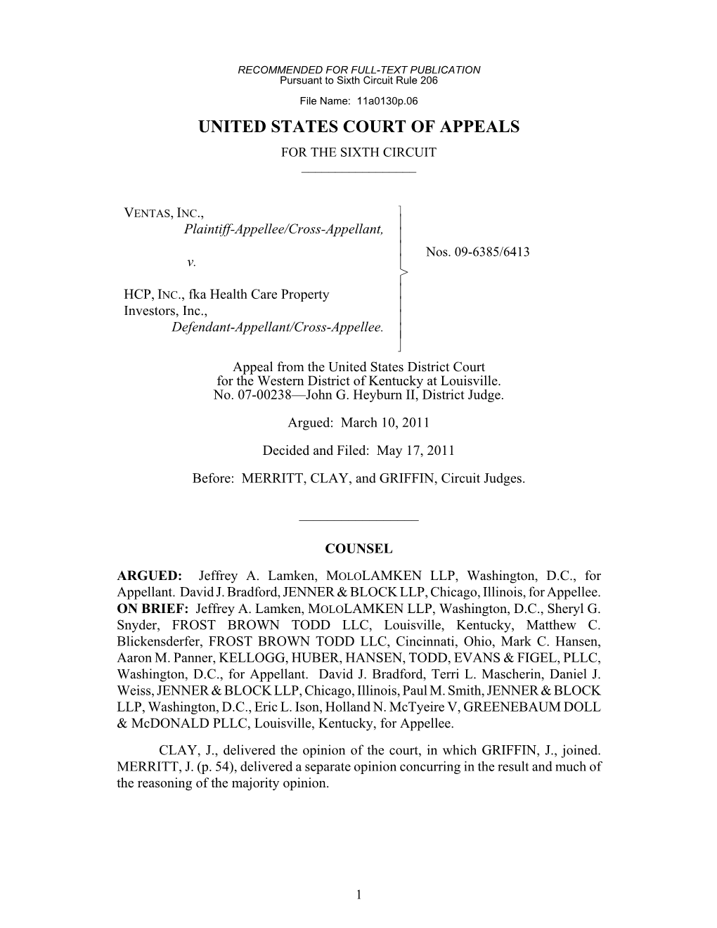 Ventas, Inc. V. HCP, Inc. Page 2