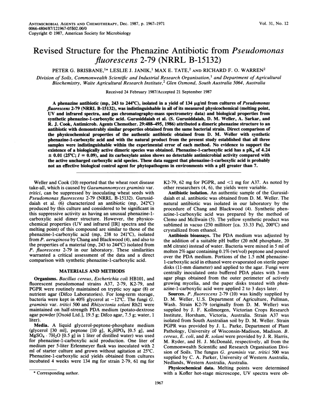 Fluorescens 2-79 (NRRL B-15132) PETER G