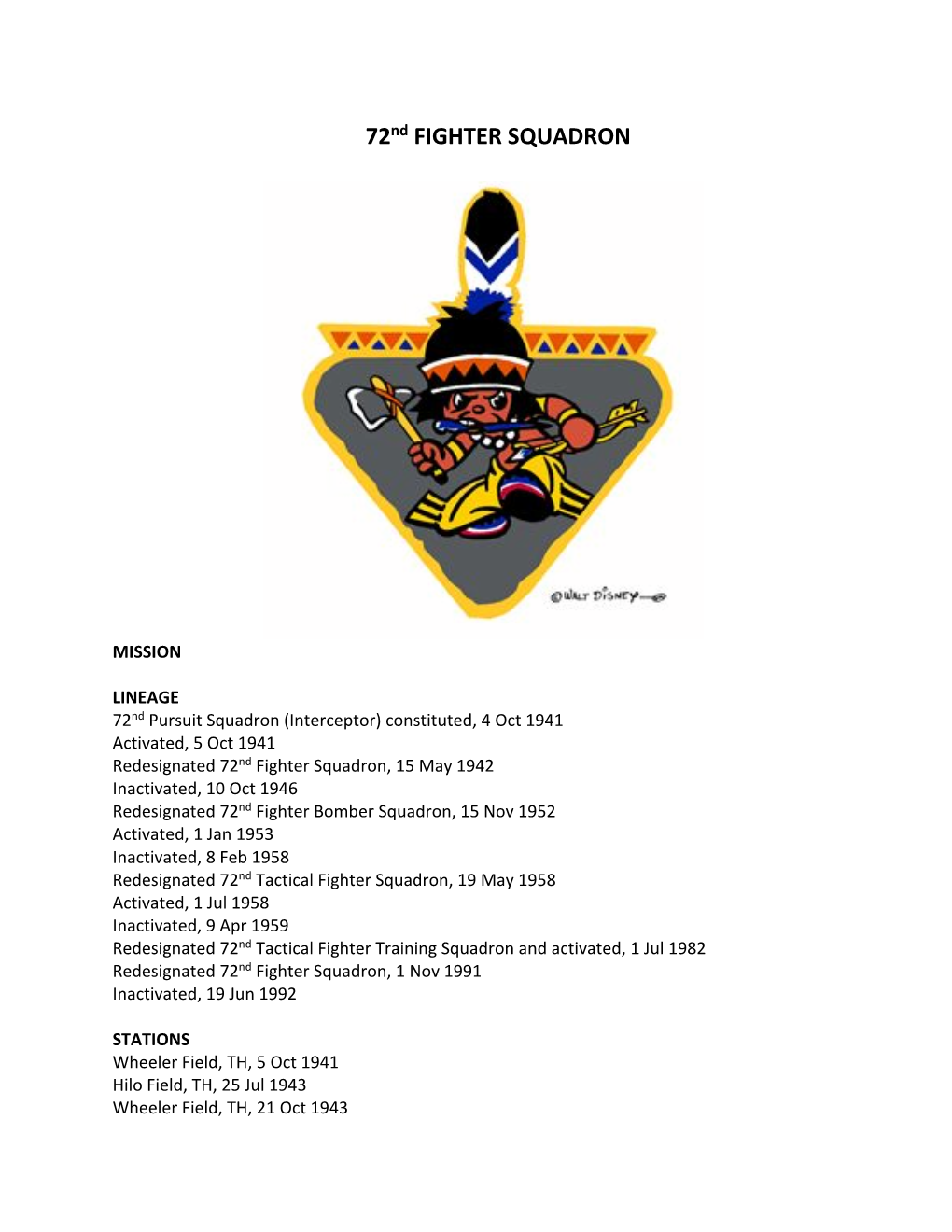 72Nd FIGHTER SQUADRON