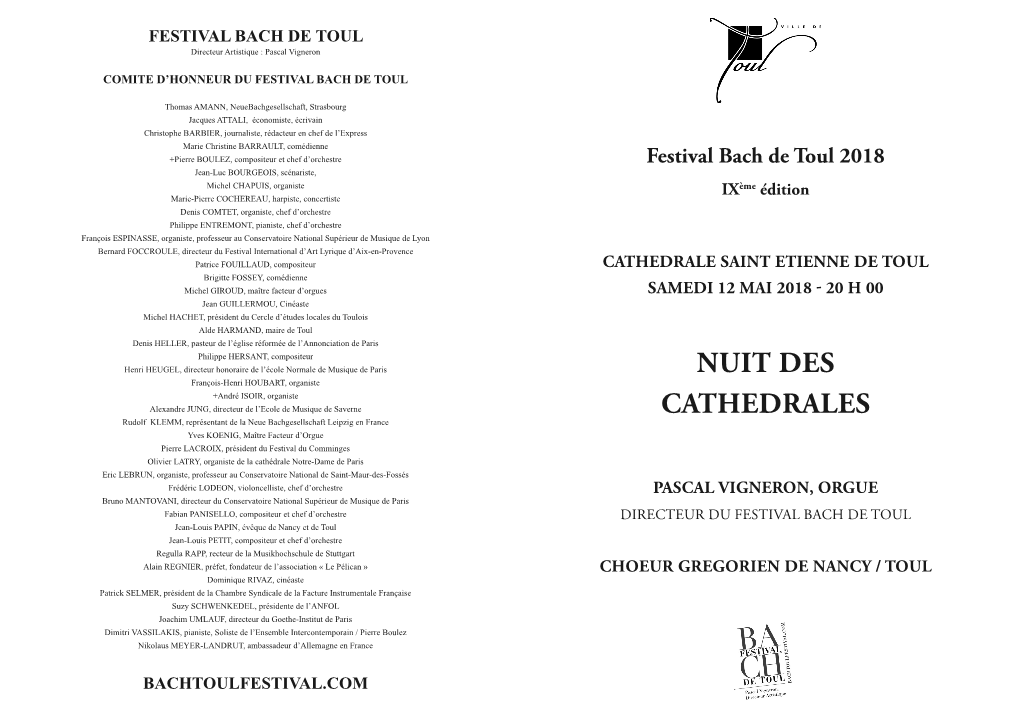 Festival Bach De Toul 2018