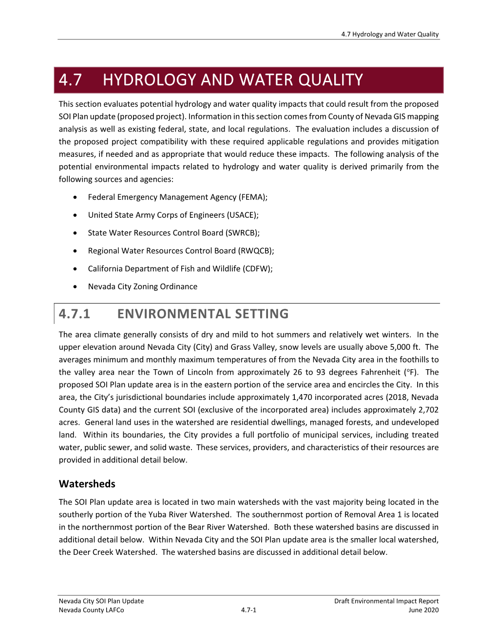 4.7 Hydrology and Water Quality