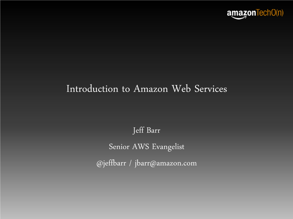 Introduction to Amazon Web Services
