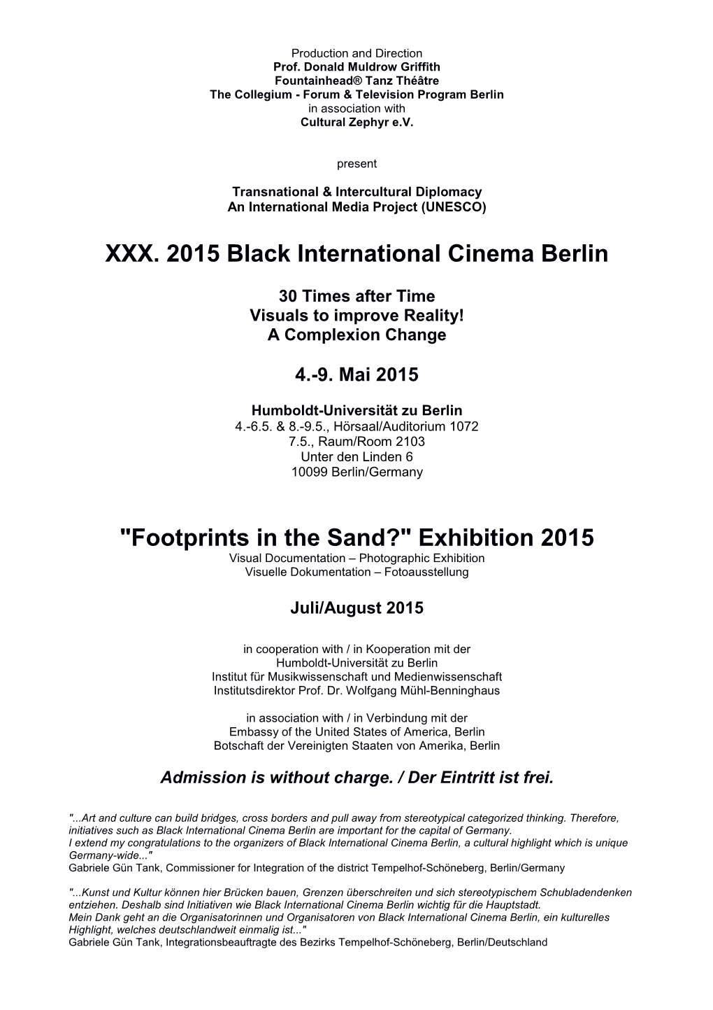 Exhibition 2015 Visual Documentation – Photographic Exhibition Visuelle Dokumentation – Fotoausstellung