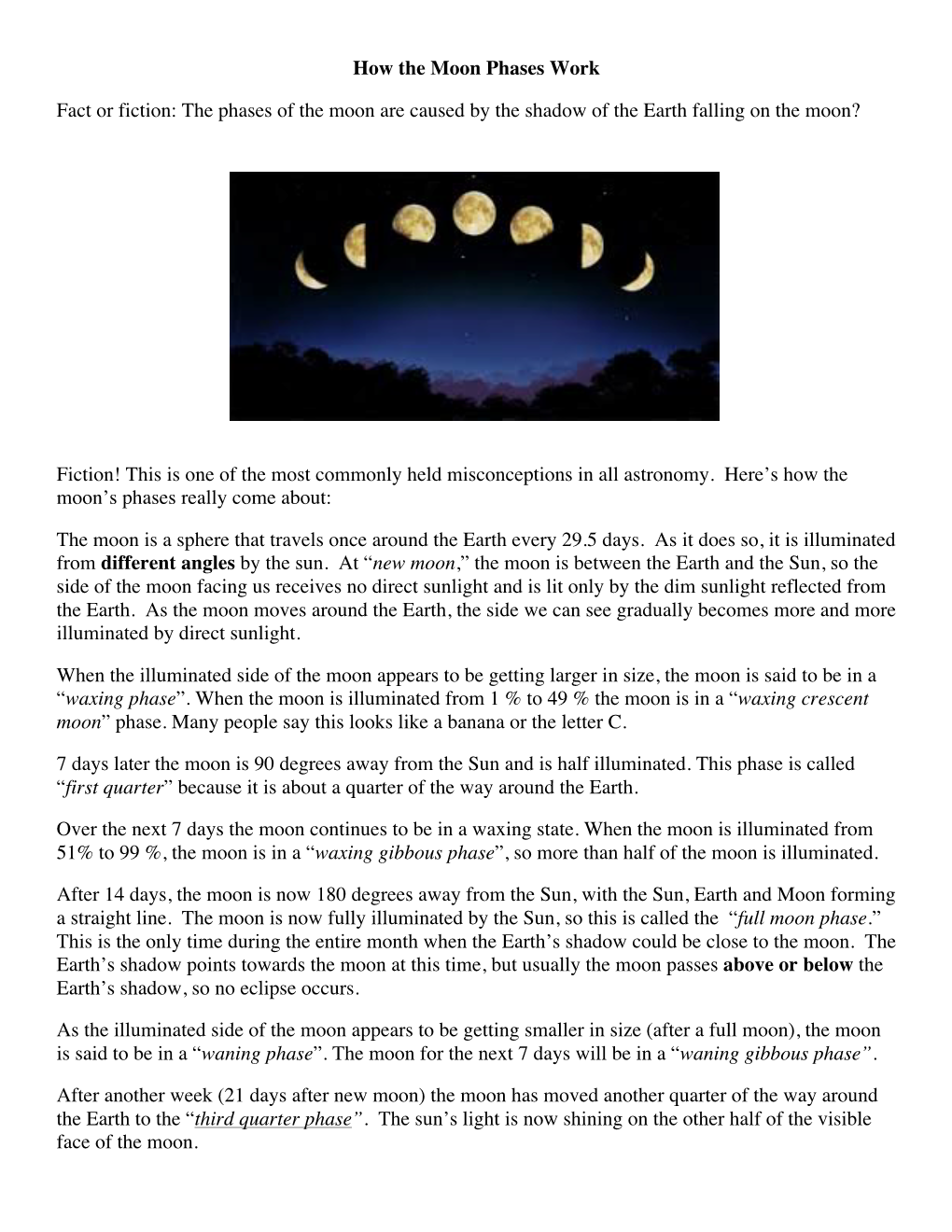 2.1A How the Moon Phases Work