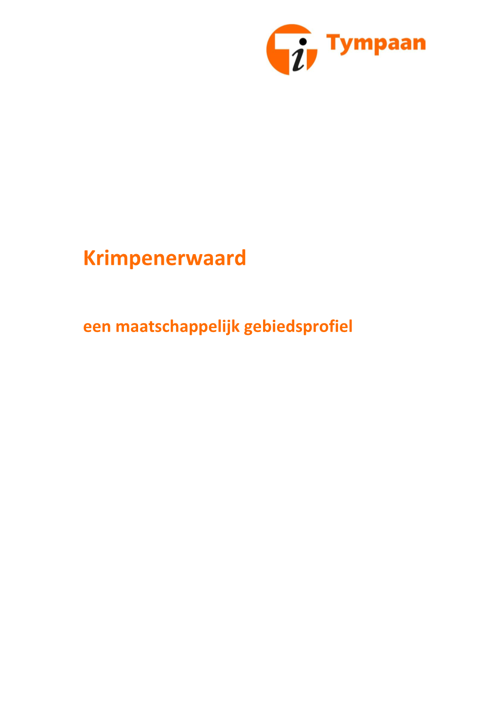 Rapportage Maatschappelijk Gebiedsprofiel Krimpenerwaard