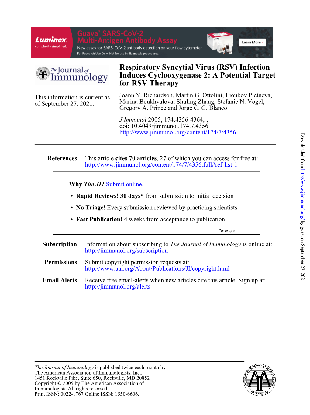 A Potential Respiratory Syncytial Virus (RSV) Infection