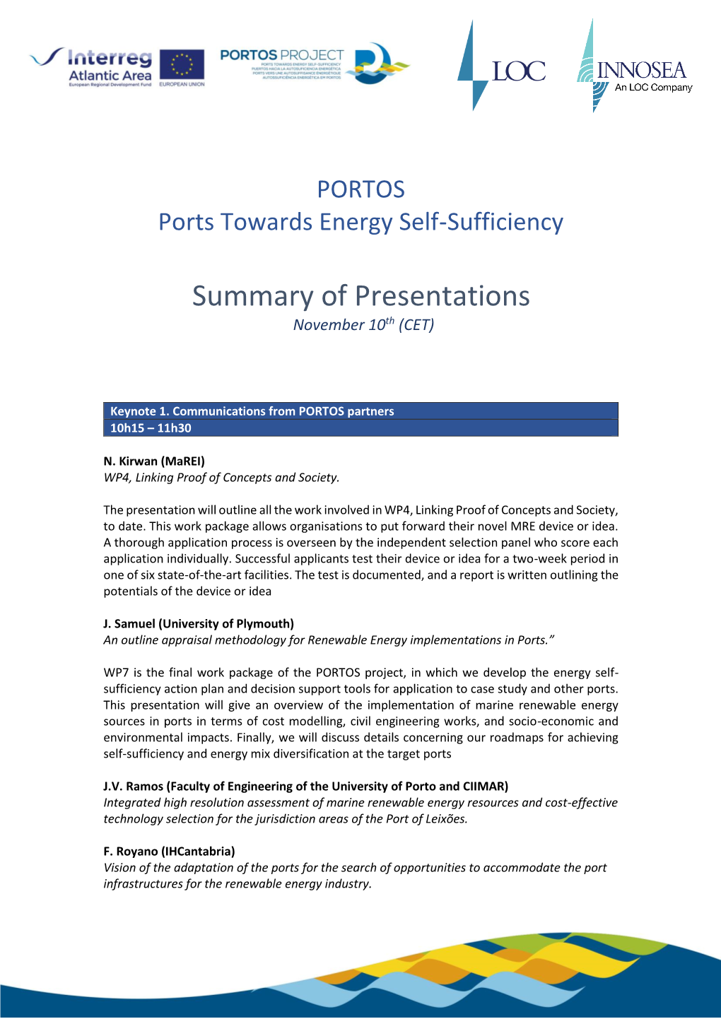 Download Summary of Presentations