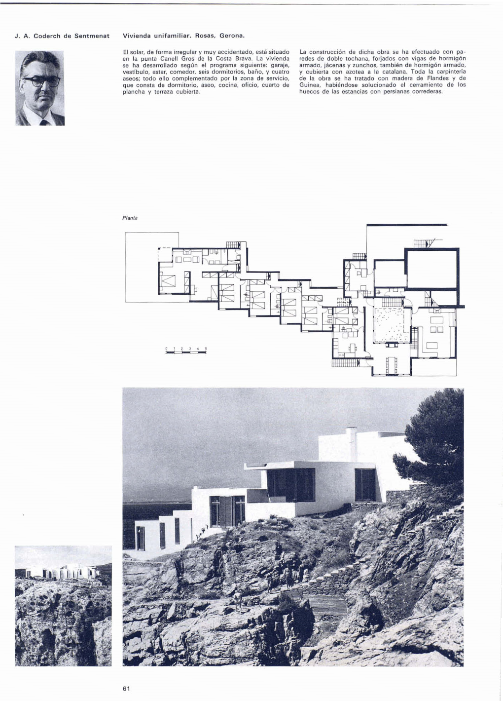 J. A. Coderch De Sentmenat Vivienda Unifamiliar. Rosas, Gerona. El Solar