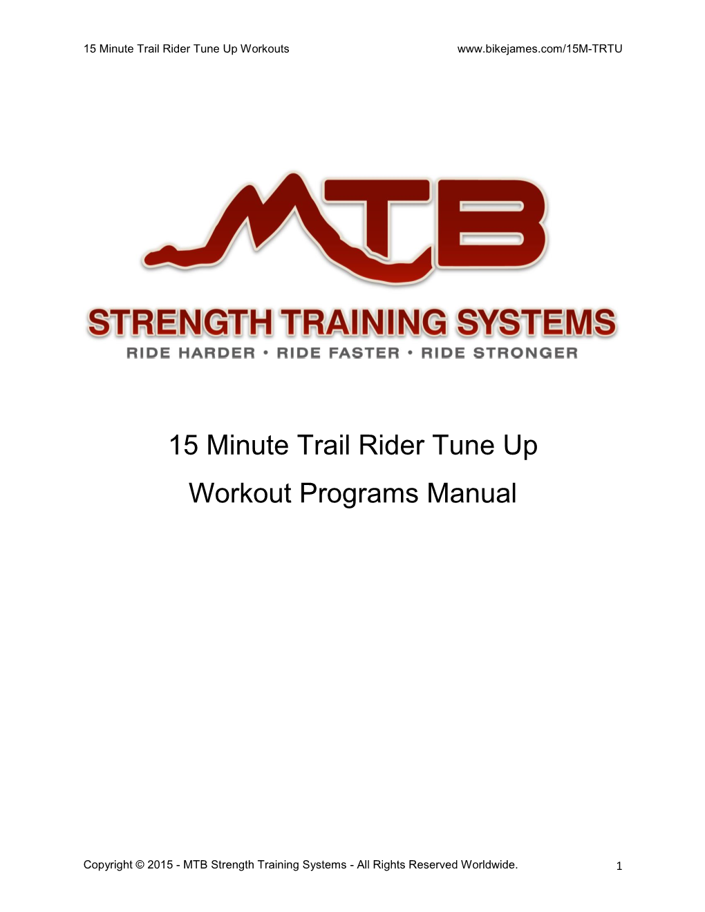 15 Minute Trail Rider Tune up Workout Programs Manual