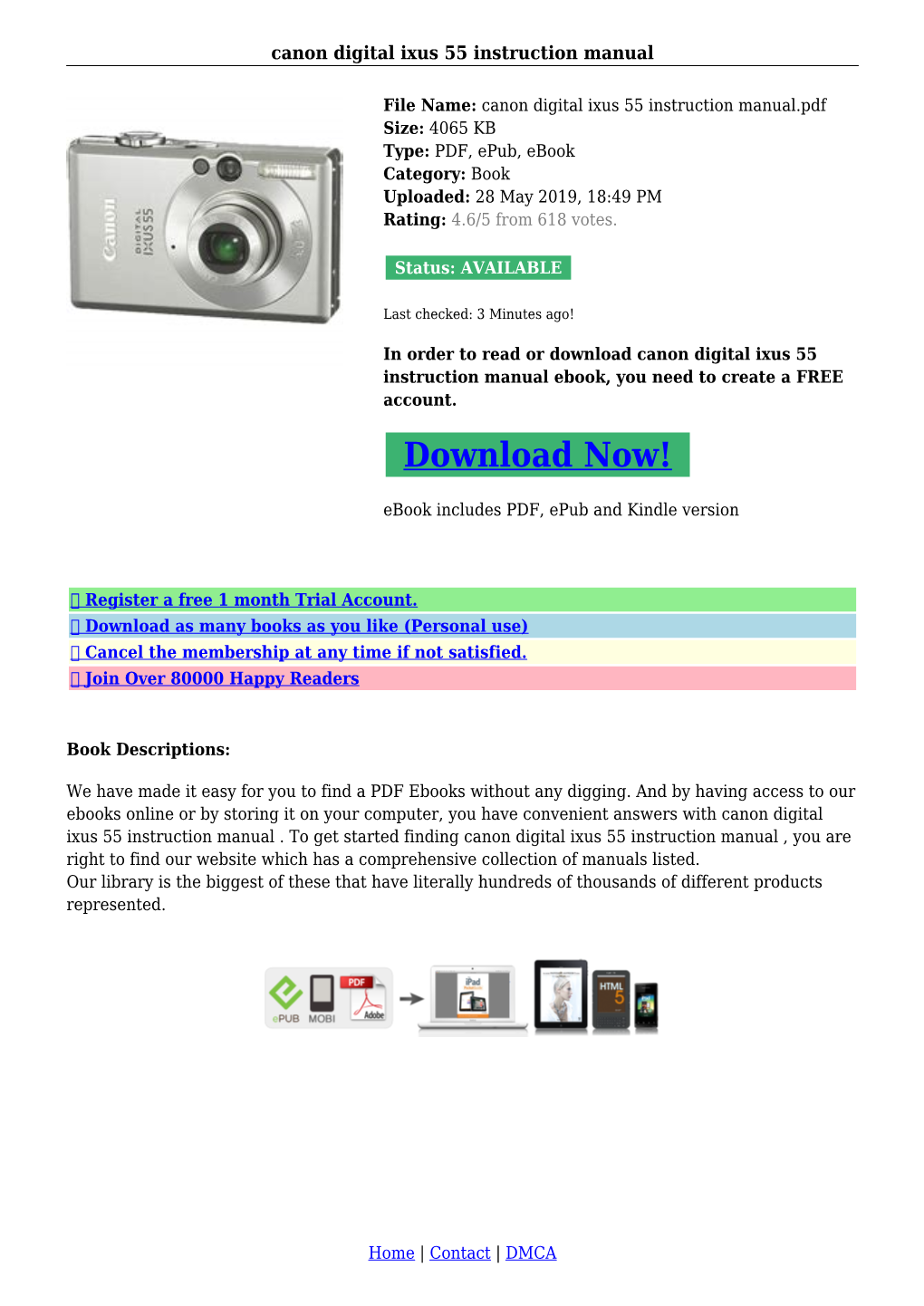 Canon Digital Ixus 55 Instruction Manual