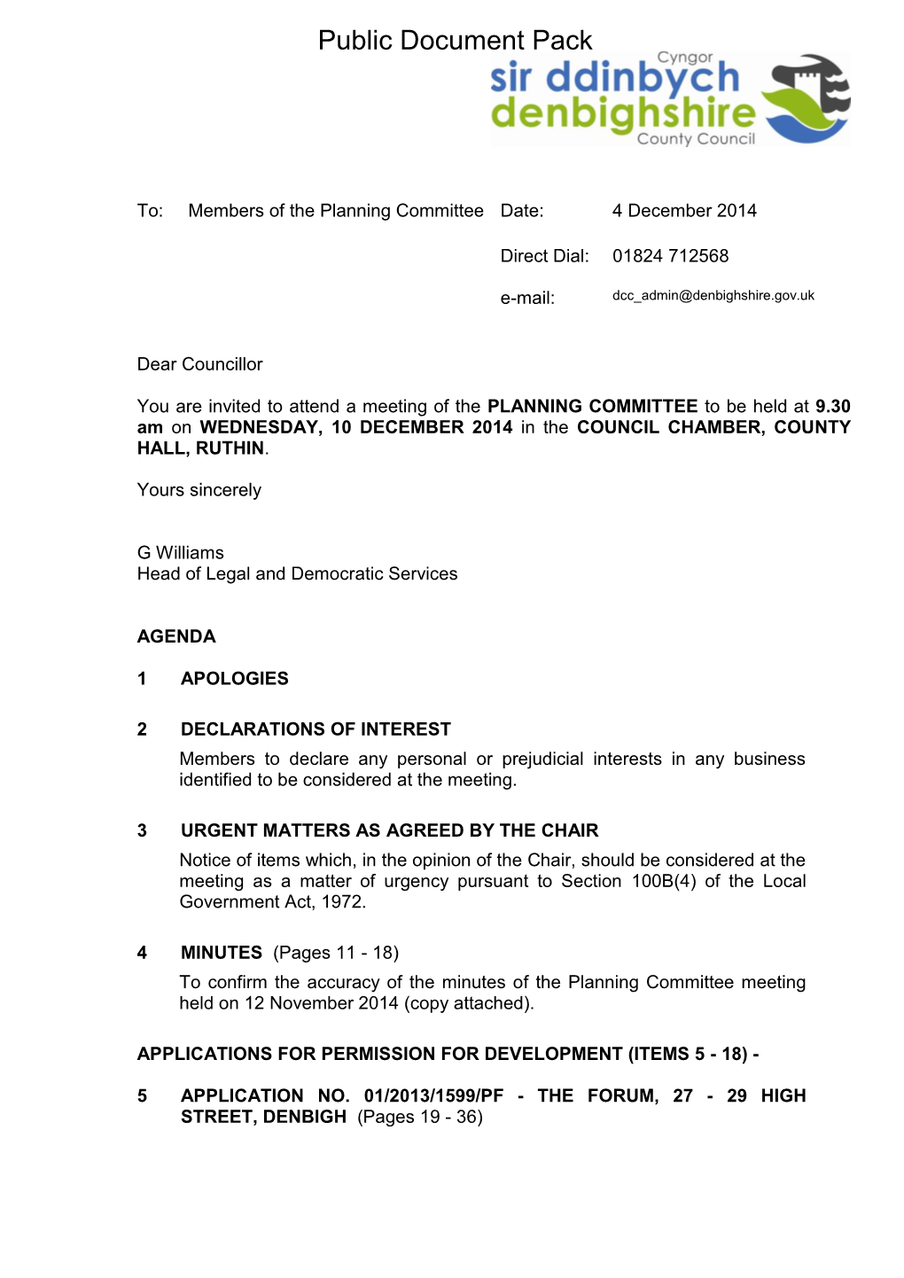 (Public Pack)Agenda Document for Planning Committee, 10/12/2014 09:30