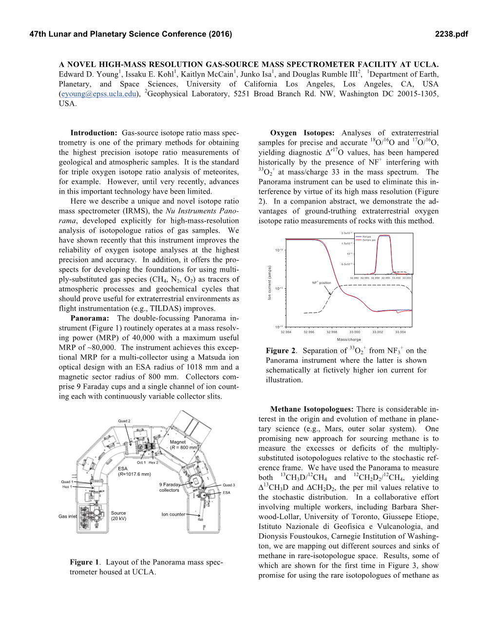 A Novel High-Mass Resolution Gas-Source Mass Spectrometer Facility at Ucla