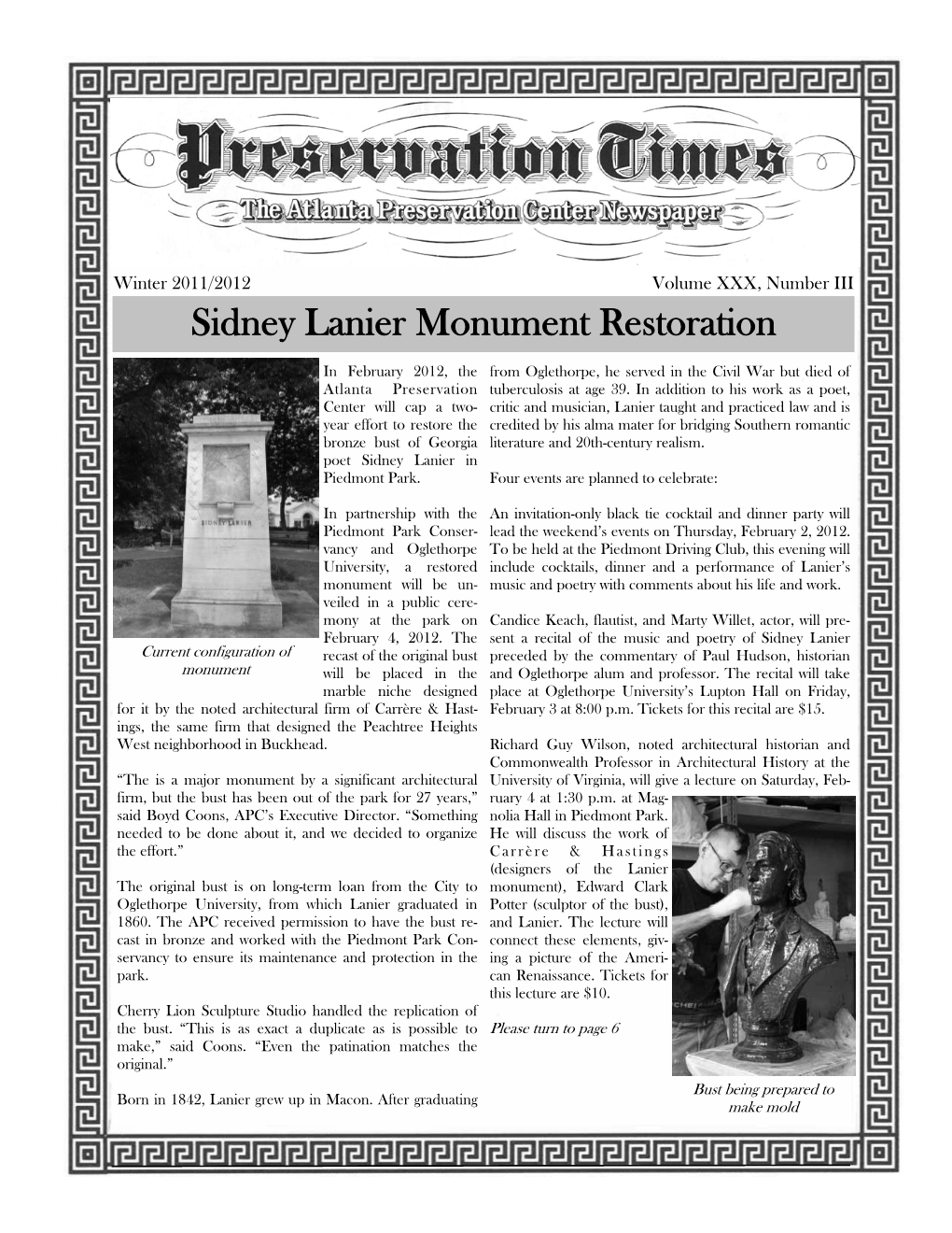 Vol 30 No 3, Preservation Times, Winter 2011/2012