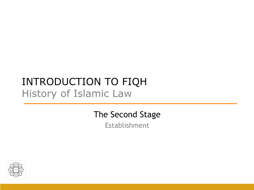 Introduction History of Islamic