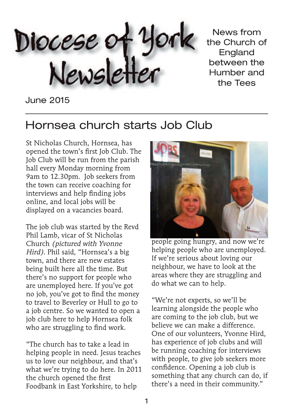 Hornsea Church Starts Job Club