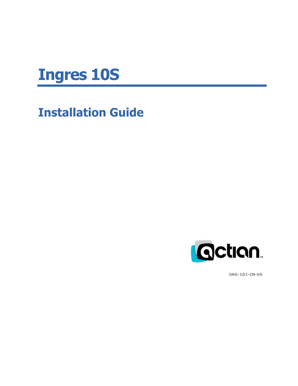 Ingres 10.1 Installation Guide