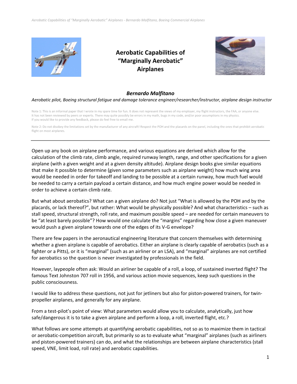 Aerobatics Analysis