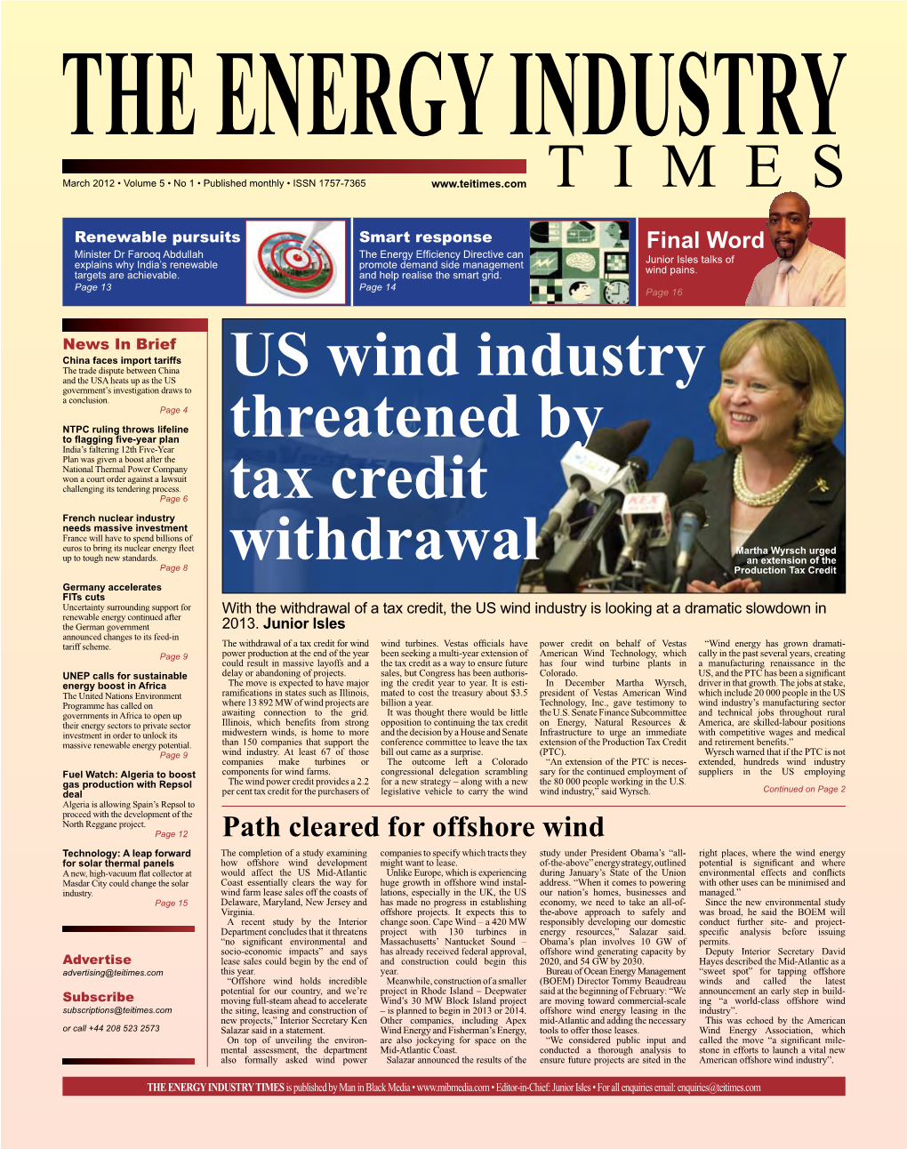 US Wind Industry Threatened by Tax Credit Withdrawal