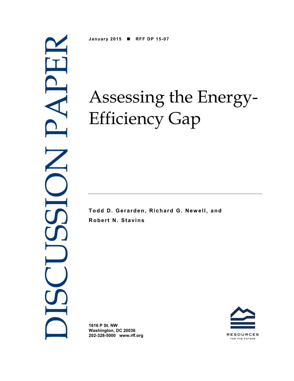 Energy-Efficiency Gap.” Cambridge, Mass.: Harvard Environmental Economics Program, January 2015