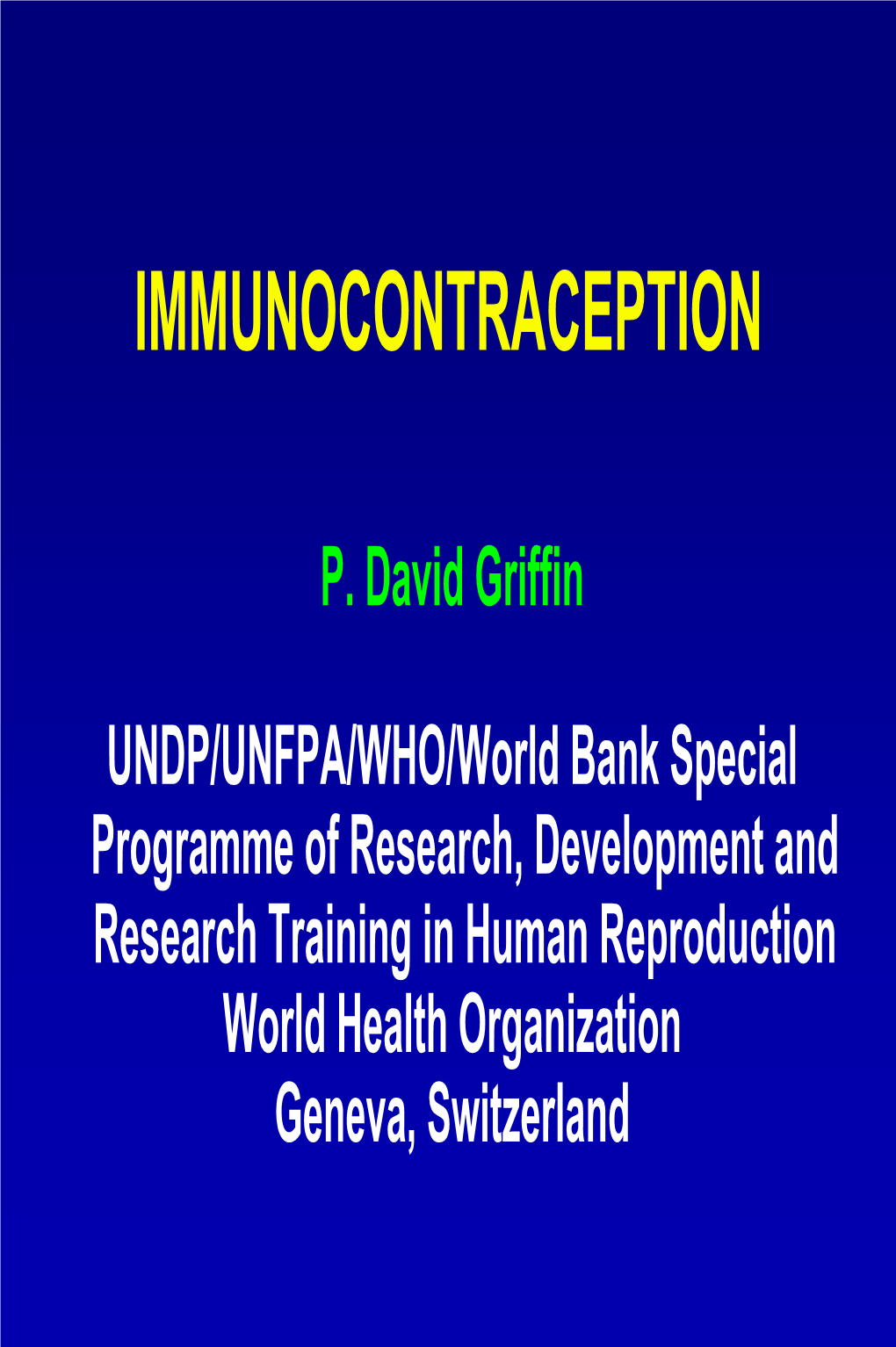 Immunocontraception