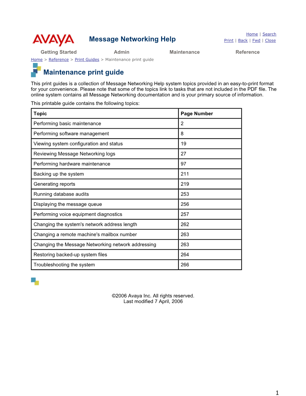 Message Networking Help Maintenance Print Guide