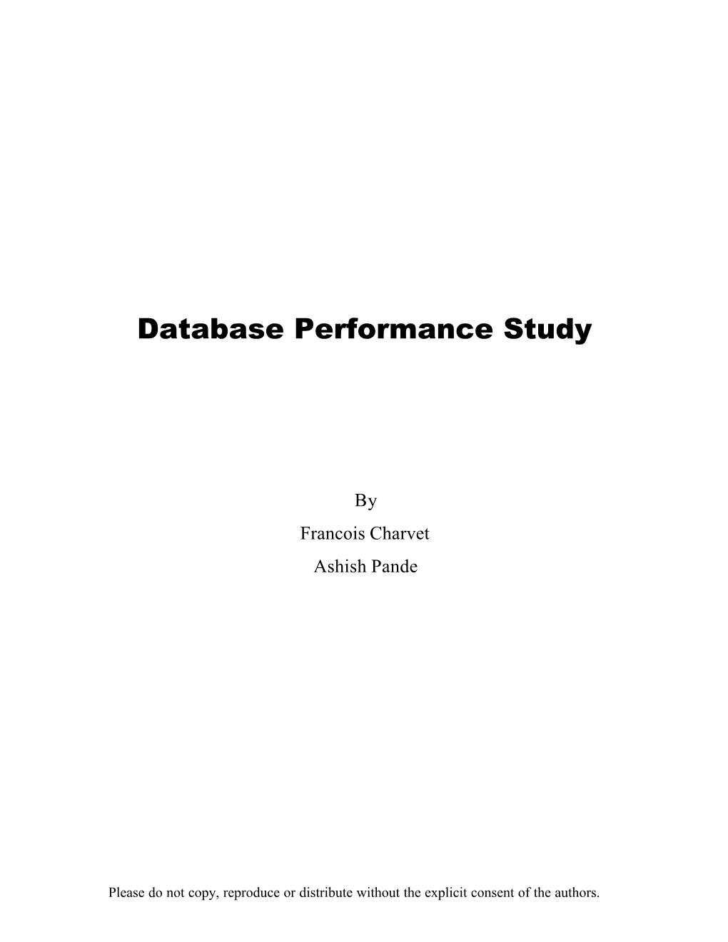 Database Performance Study