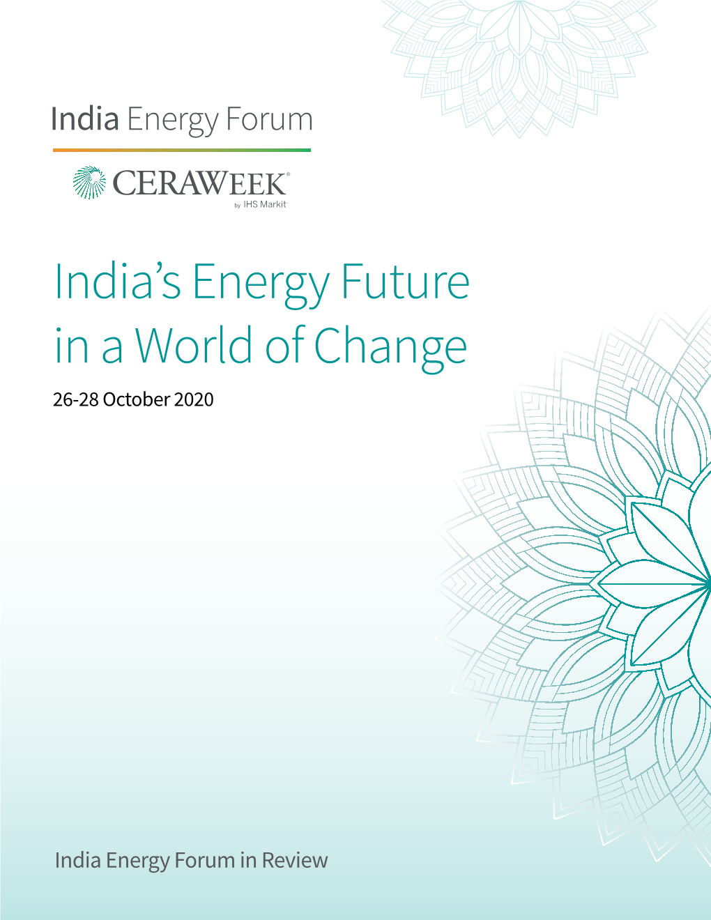 India's Energy Future in a World of Change