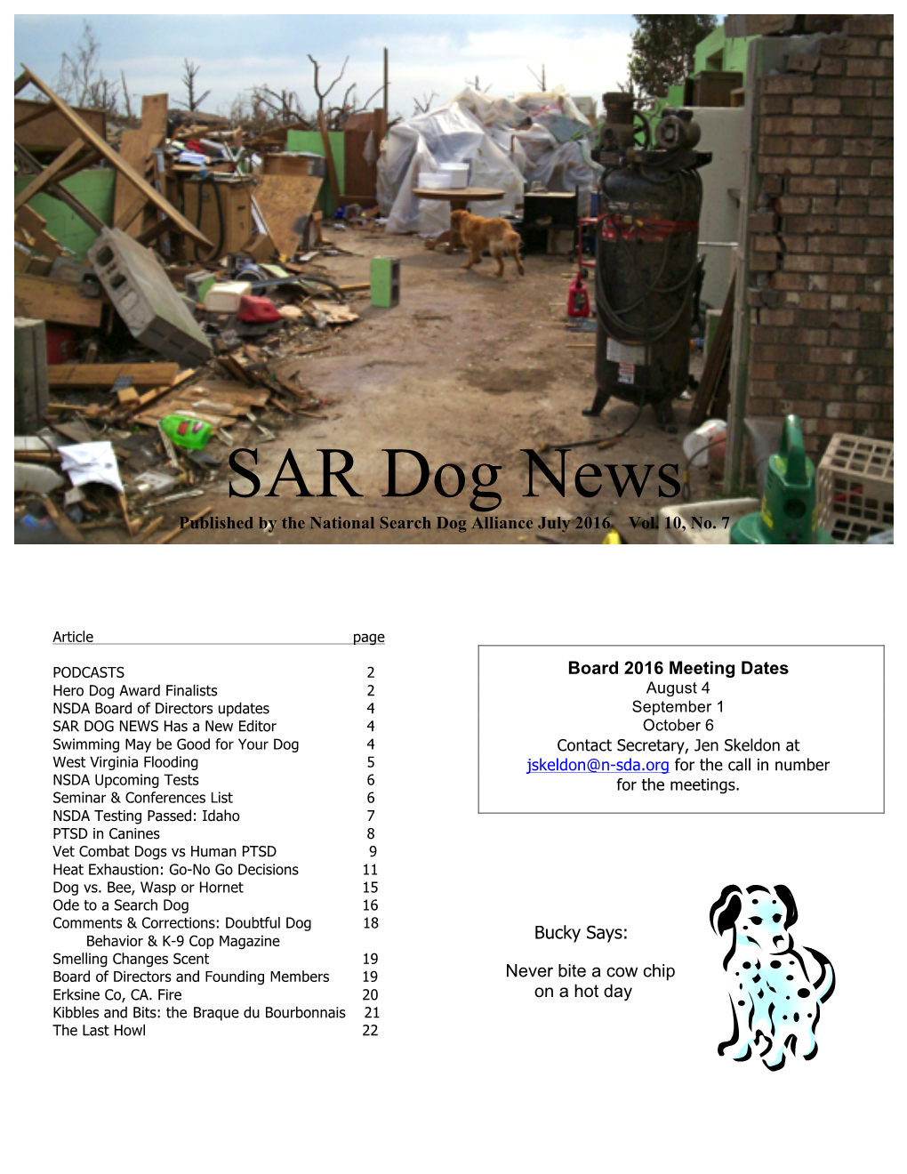NSDA SAR DOG NEWS July 2016 Page 2