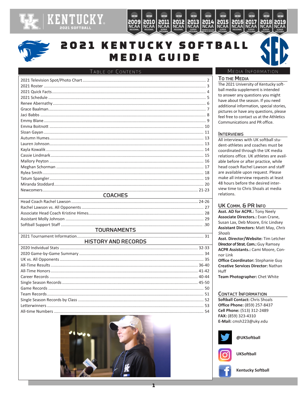 2021 Kentucky Softball Media Guide