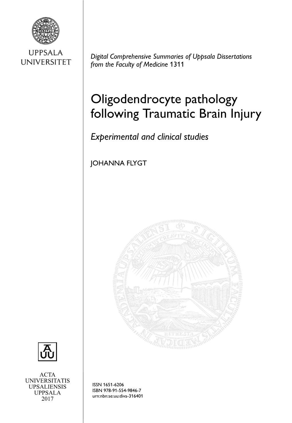 Oligodendrocyte Pathology Following Traumatic Brain Injury