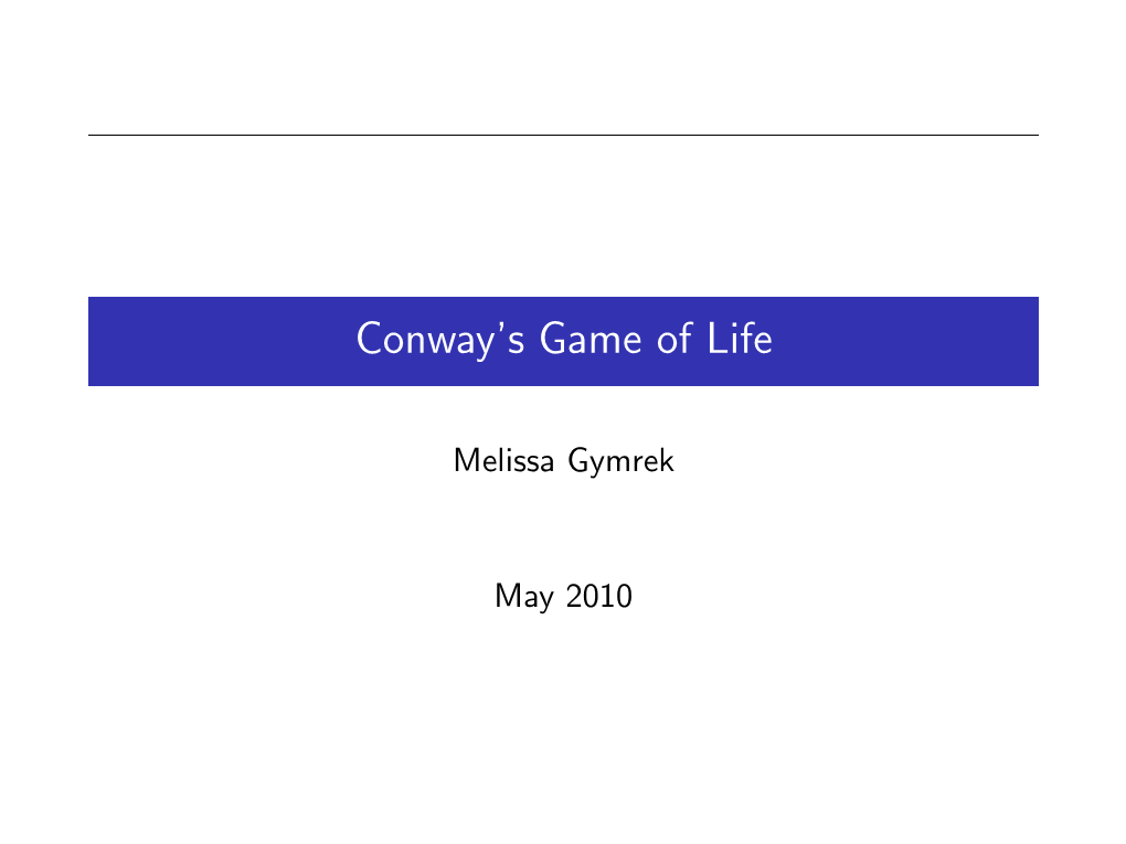 Conway's Game of Life