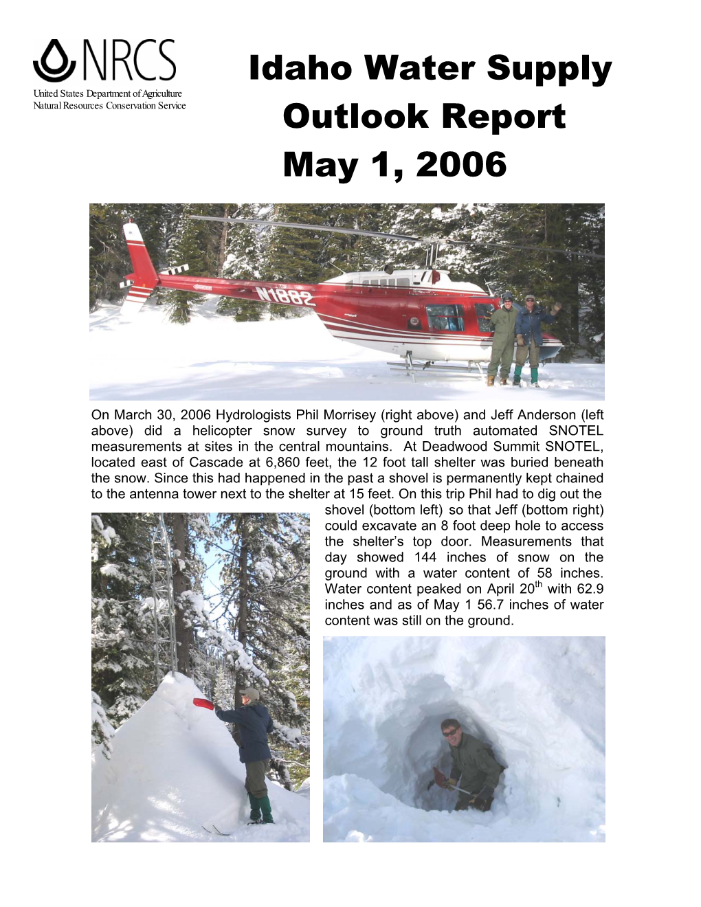 Idaho Water Supply Outlook Report May 1, 2006