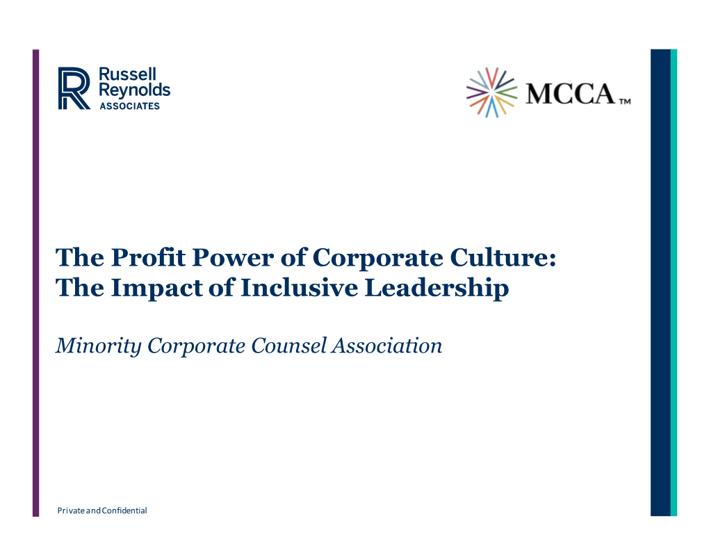 The Profit Power of Corporate Culture: the Impact of Inclusive Leadership