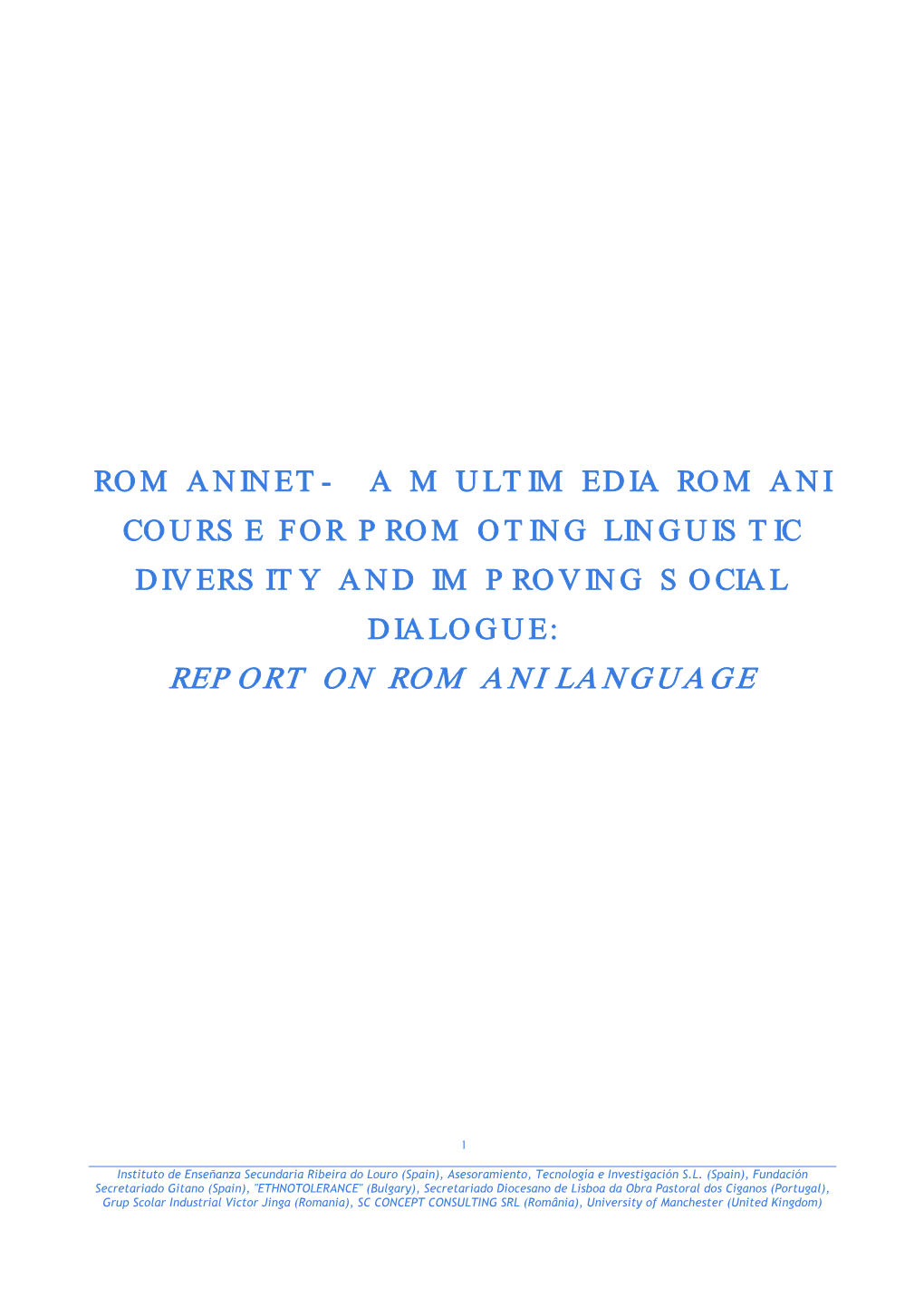 Report on Romani Language