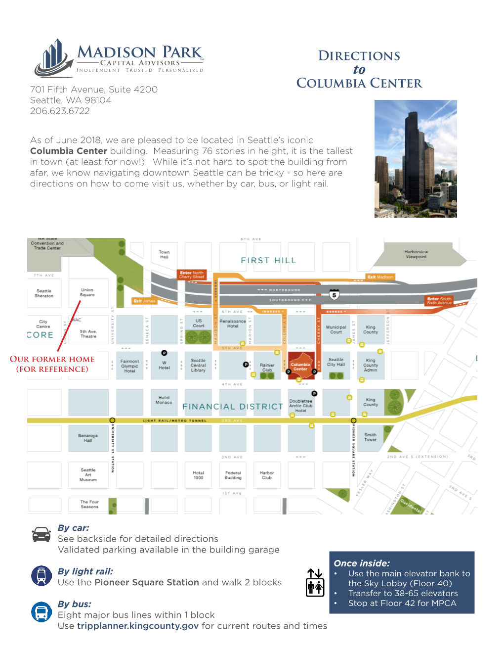 Directions Columbia Center