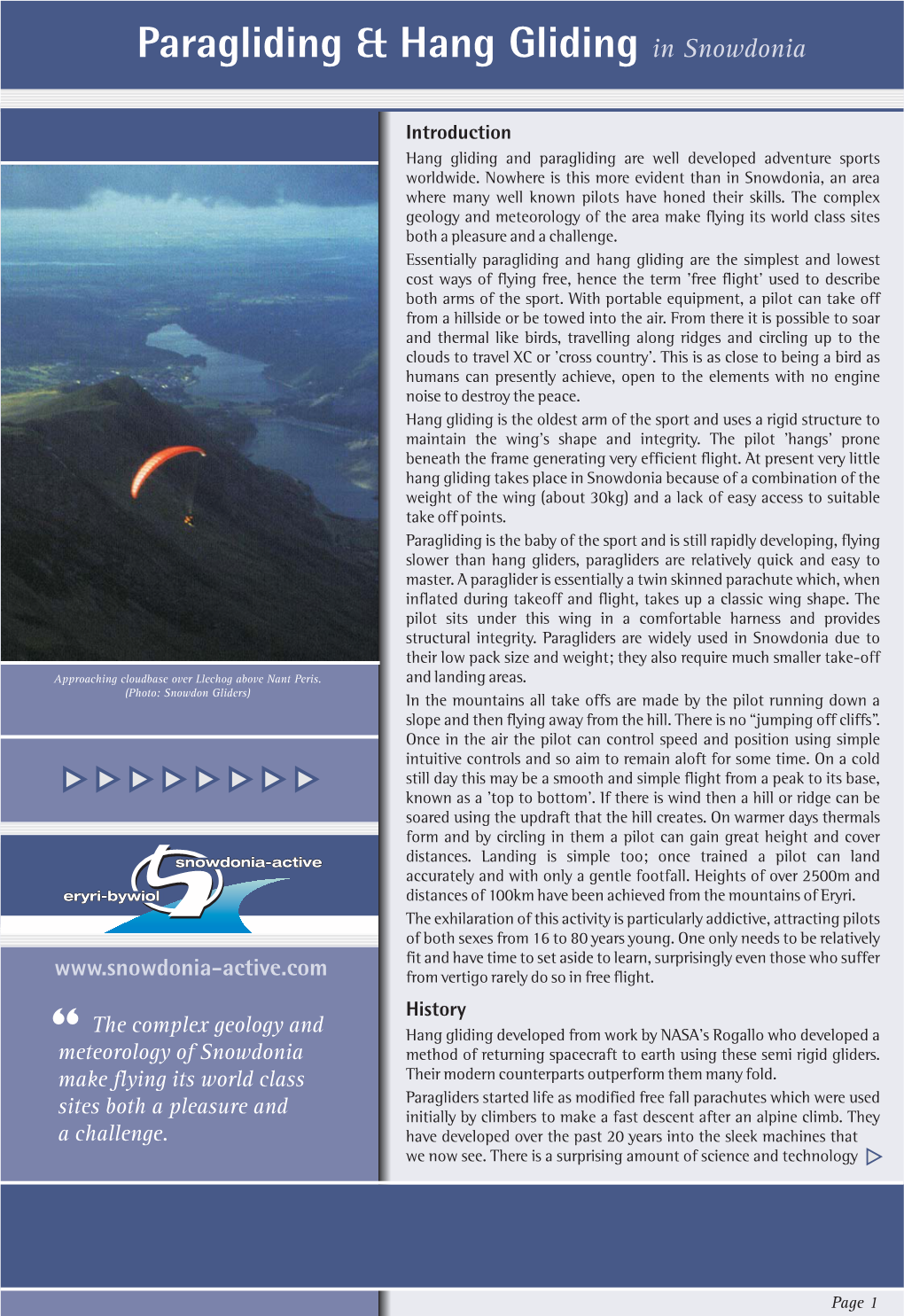 Paragliding & Hang Gliding in Snowdonia