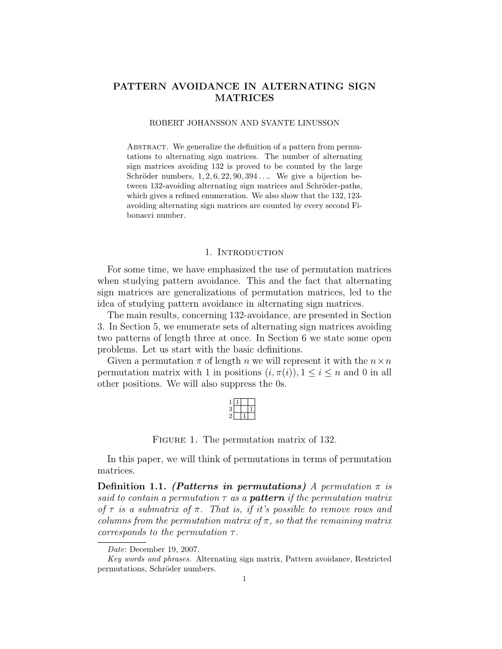 Pattern Avoidance in Alternating Sign Matrices