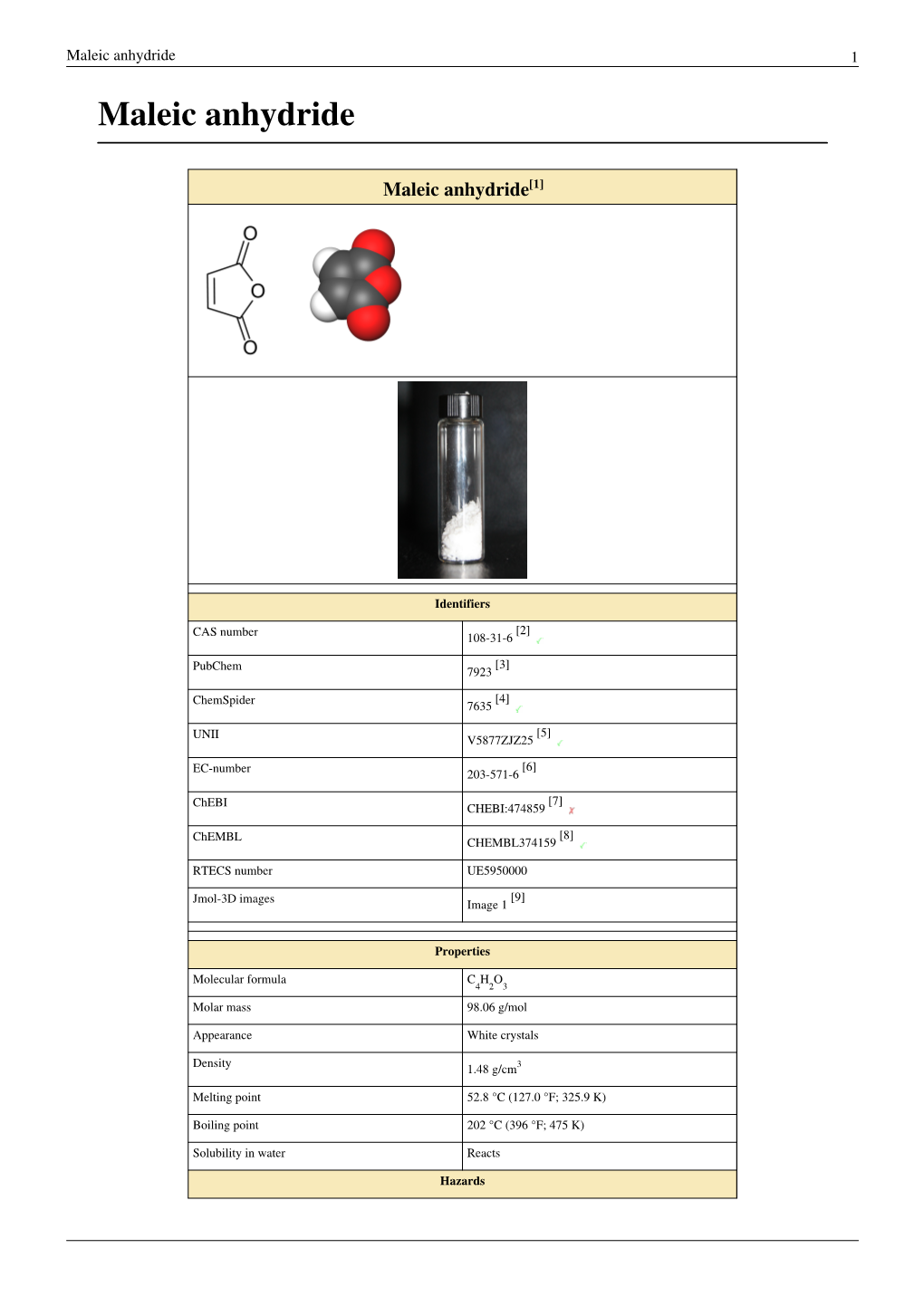 Maleic Anhydride 1 Maleic Anhydride