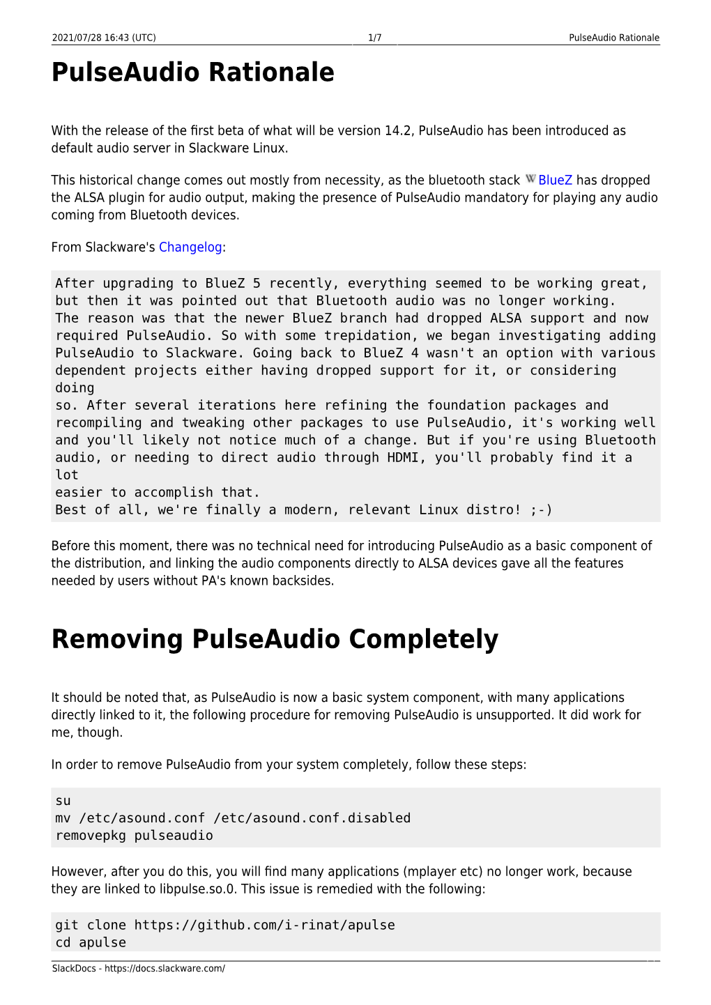 Pulseaudio Rationale Pulseaudio Rationale