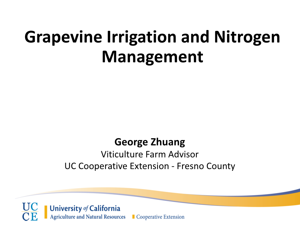 Grapevine Irrigation and N Management