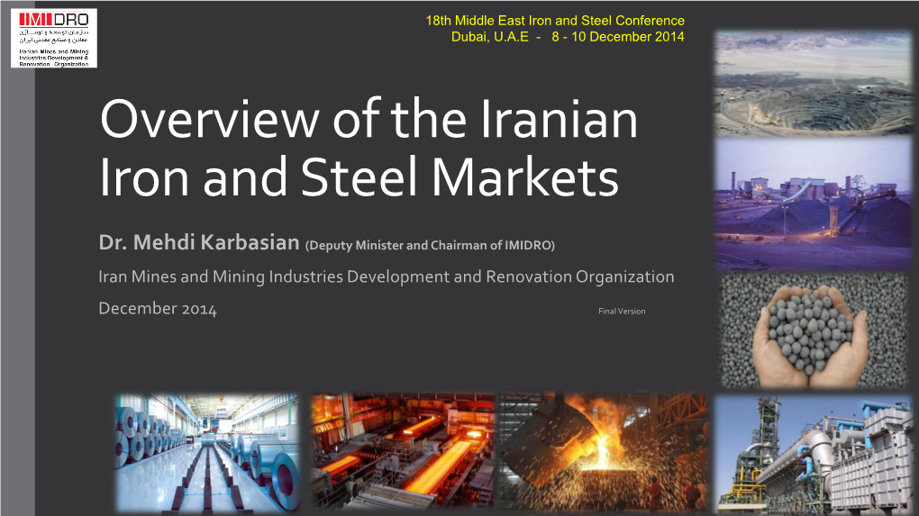 Overview of the Iranian Iron and Steel Markets