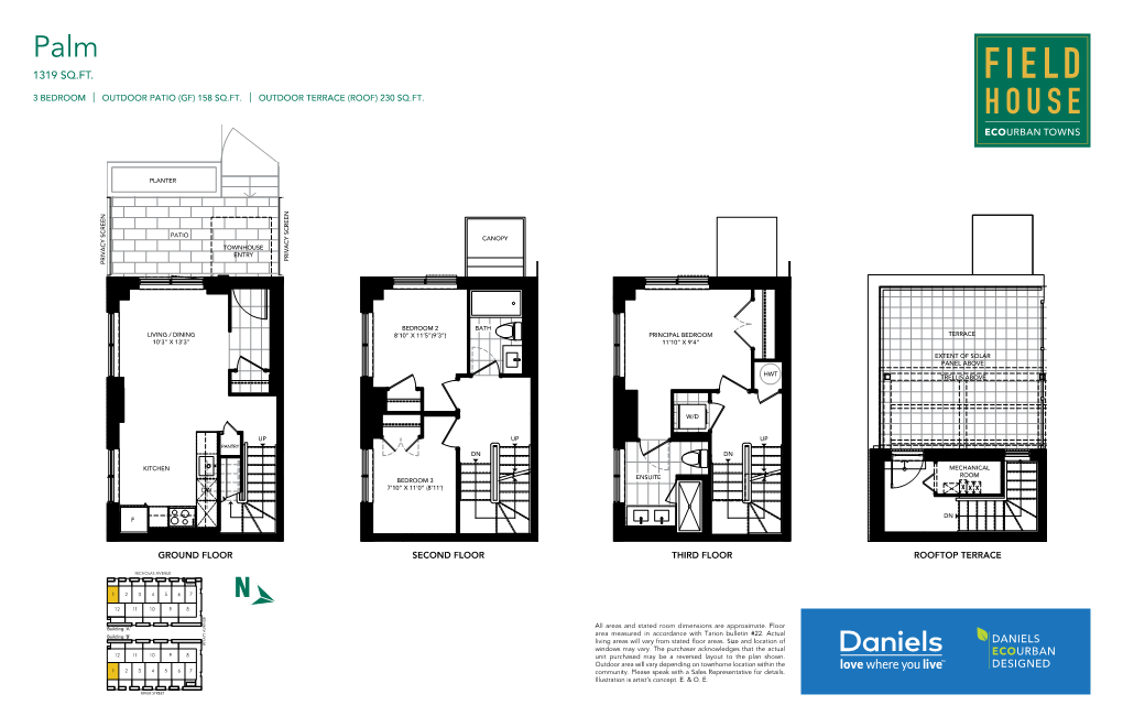 3 Bedroom | Outdoor Patio (Gf) 158 Sq.Ft. | Outdoor Terrace (Roof) 230 Sq.Ft