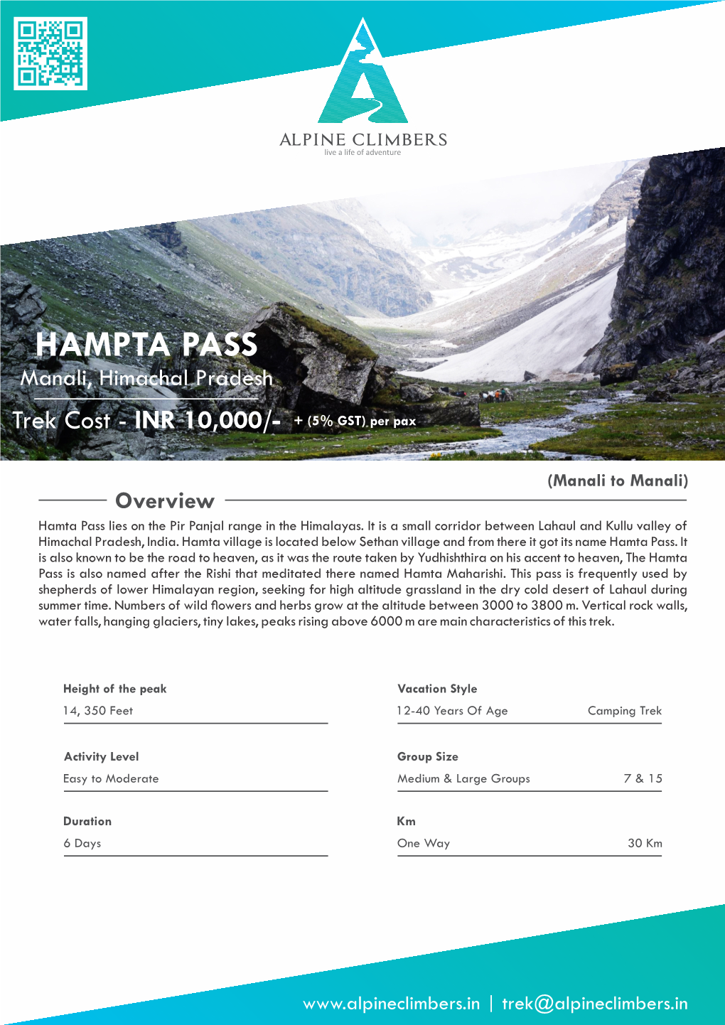 HAMPTA PASS Manali, Himachal Pradesh