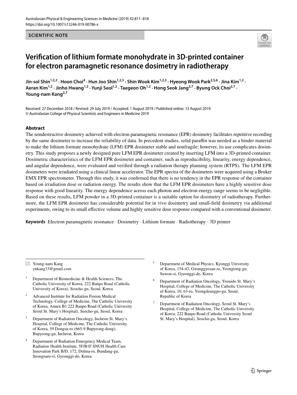 Verification of Lithium Formate Monohydrate in 3D-Printed