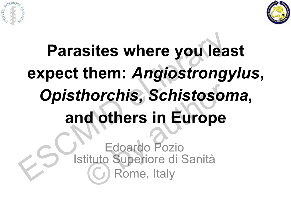 Angiostrongylus, Opisthorchis, Schistosoma, and Others in Europe