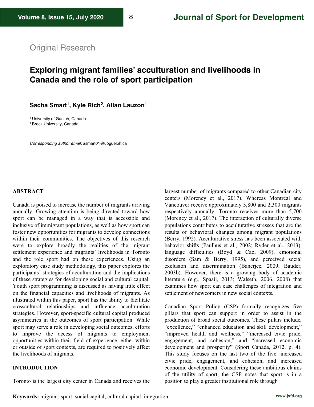 Exploring Migrant Families' Acculturation and Livelihoods In